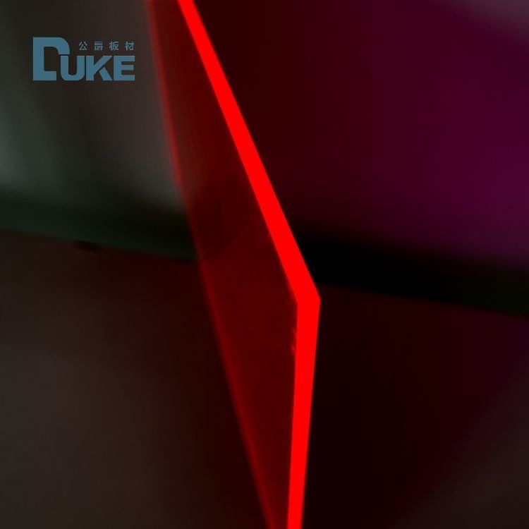 Odporność na promieniowanie UV Fluorescencyjna Przejrzystość Czerwona / Różowa Odlewana Akrylowa Perspeksa Do Reklamy
