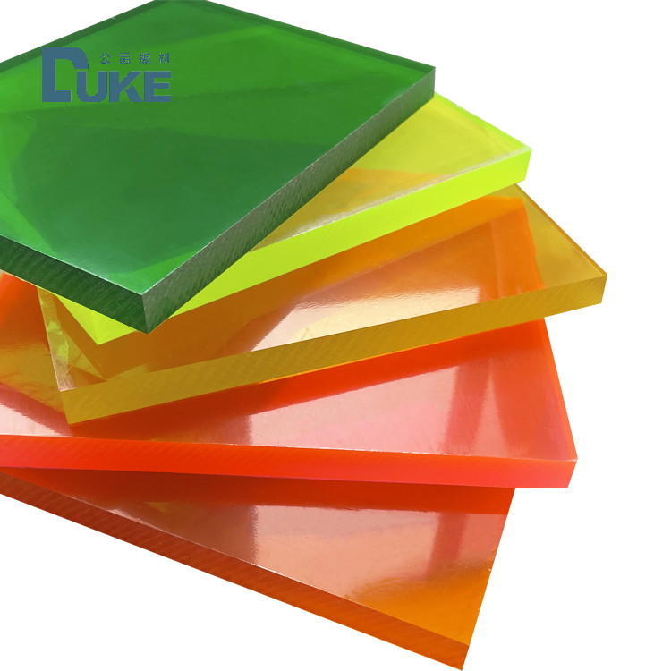 Odlewany panel fluorescencyjny PMMA, akryl PMMA, płyta dekoracyjna do reklam i znaków