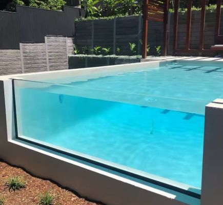 Window Wall Ground Full Side Inground Panels Sheet Endless Glass Outdoor Clear Cast Acrylic Swimming Pool UV Resistant