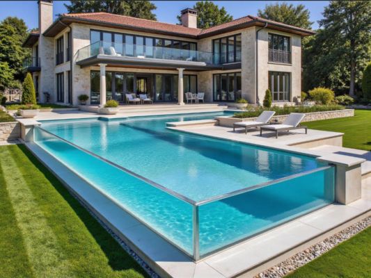 Wysokiej jakości specjalnie zaprojektowany wielkości zewnętrzny basen nieskończonościowy ściana basenu akrylowy do użytku domowego i komercyjnego